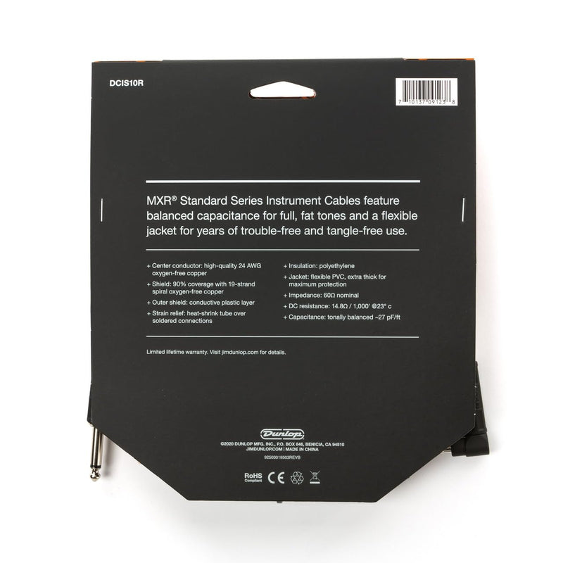 [AUSTRALIA] - MXR DCIS10R 10' Instrument Cable Straight/Right Angle 2 Pack Bundle 