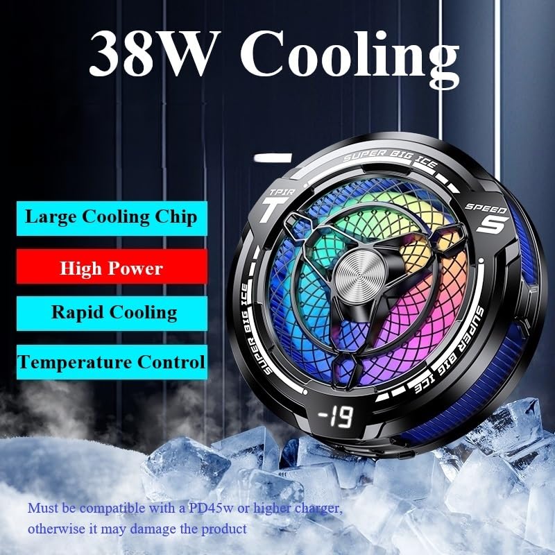 FS12 40W Semiconductor Tablet Cooler Large Area Powerful Cooling Magnetic RGB Cooler Radiator for Pad/Gaming
