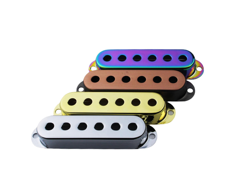 Guyker 3Pcs Single Coil Guitar Pickup Covers (52mm Pole Spacing), Copper Pickup Mounting Ring Set Guitar Accessories Replacement Part, (PS001, Chameleon Rainbow) PS001, Chameleon Rainbow