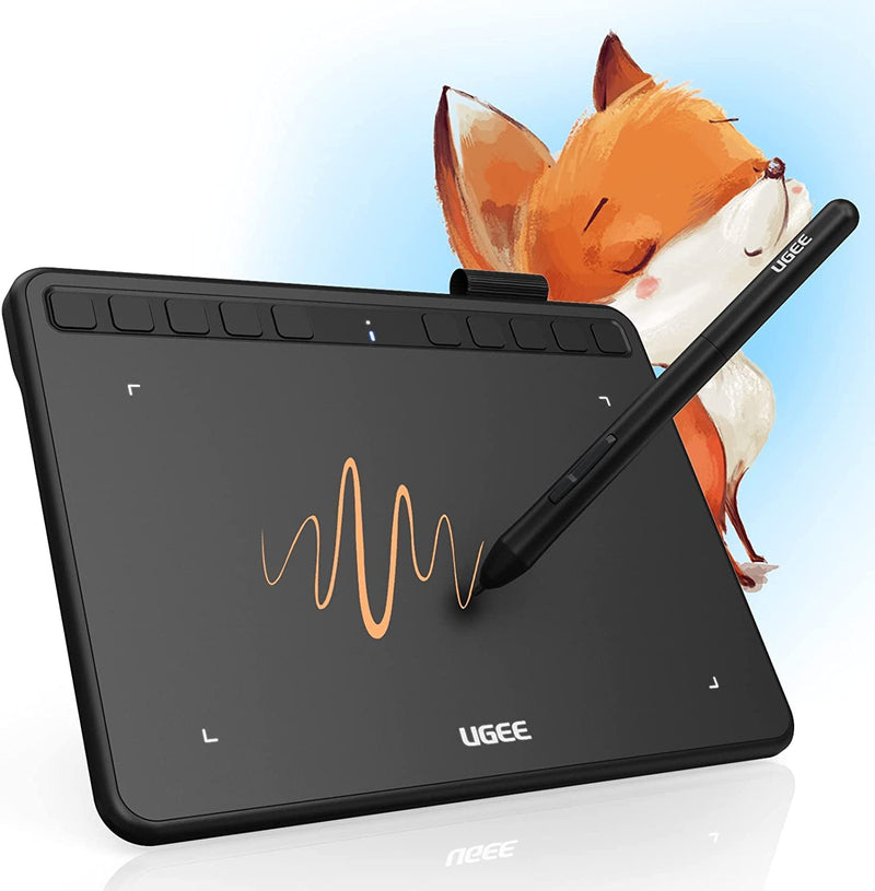 Drawing Tablet, UGEE Computer Graphics Tablets with 10 Hot Keys, 6.5x4 inch OSU Tablet with Battery Free Stylus
