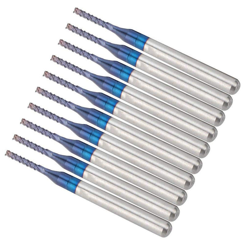 10-Piece End Mill Set Carbide Cutter Blue Corn Cutter CNC PCB Engraving Milling Tool (1.4 mm)