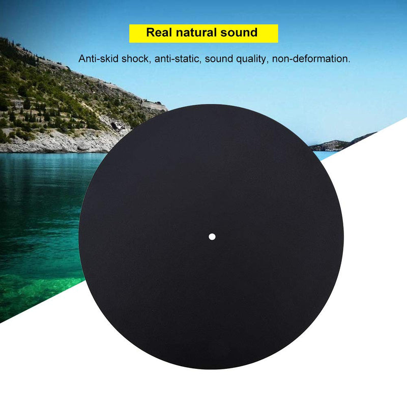 Jeanoko 1PCS Turntable Mat, Leather Turntable Slipmat 12 inch, Leather Record Pad Multifunctional Record Mat, Turntable Antistatic for Pad Felt for Reduce Vibration,Record Player Mat(Thickness 1.5MM)