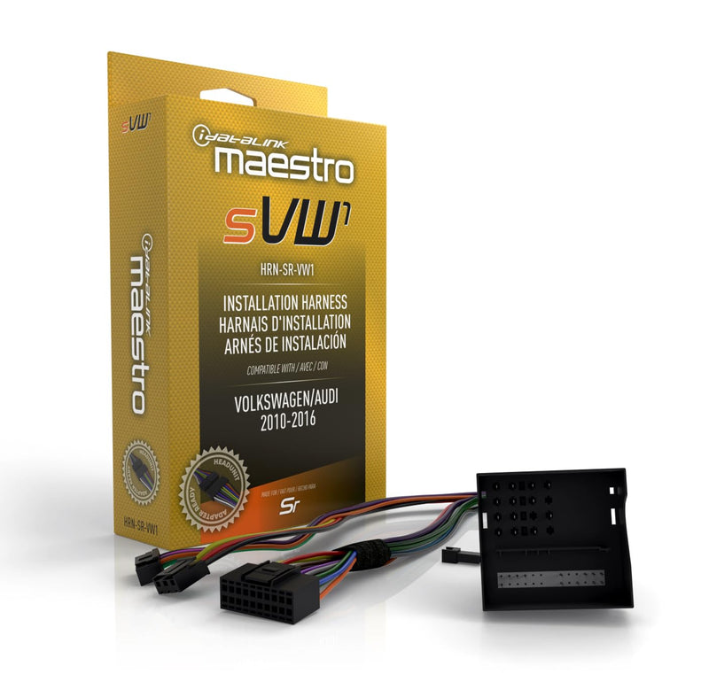 Idatalink Maestro HRN-SR-VW1 T-Harness for Select Volkswagen Vehicles 2002-16, replace The factory radio while retaining steering wheel controls & use of factory amp (ADS-MSR module also required)