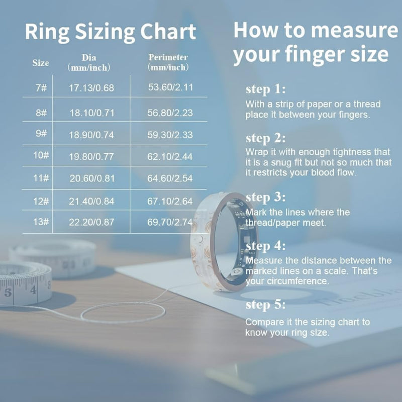 Retro Smart Ring for Women Sleep Fitness Tracking, White, 9#