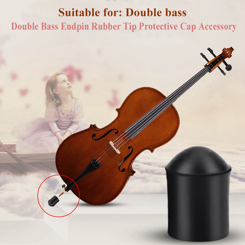Rubber End Caps, 2pcs Upright Bass Endpin Rubber Tip Stopper Replacement Protector End Cap for Double Bass End Pin Protector(Inner Diameter: approx. 9.5mm)