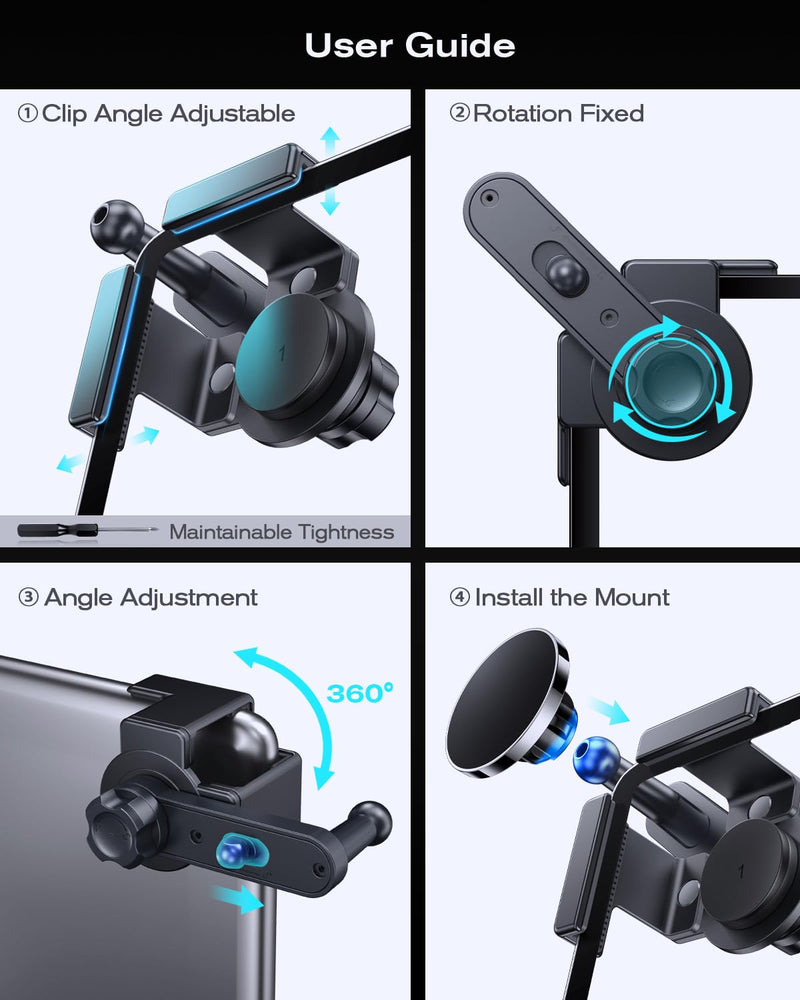 BIXUAN 360° Adjustable Magnetic Phone Holder for 2025-2026 Volkswagen VW Tiguan 15 Inch Screen, Screen-Friendly for MagSafe Magnetic Car Dash Phone Holder Tiguan 25-26 15in Phone Holder