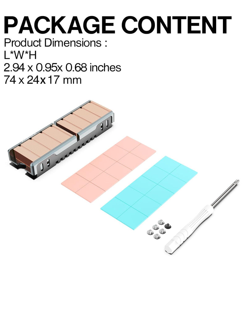 [AUSTRALIA] - JEYI Copper M.2 HeatSink, Passive Nvme SSD Heatsinks with Copper Fins - Finscold Q80 