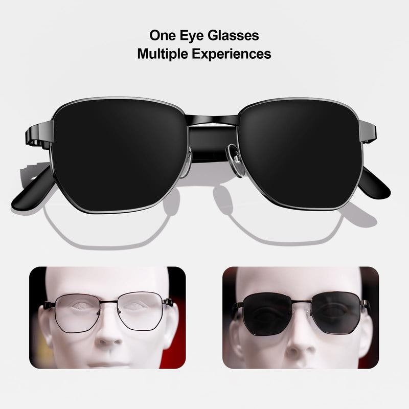 Bluetooth smart sunglasses, audio glasses, nylon lenses, built-in microphone and speaker, UV protection Black