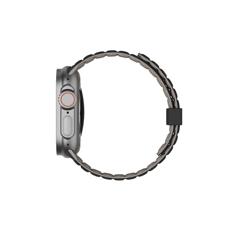 URBAN ARMOR GEAR UAG Compatible with Apple Watch Band 49/46/45/44mm & 42/41/40mm Pathfinder Silicone Double Side Reversible Magnetic Watch Strap iWatch Series Ultra 3/Ultra 2/Ultra/4-11/SE3/SE2/SE Black/Titanium