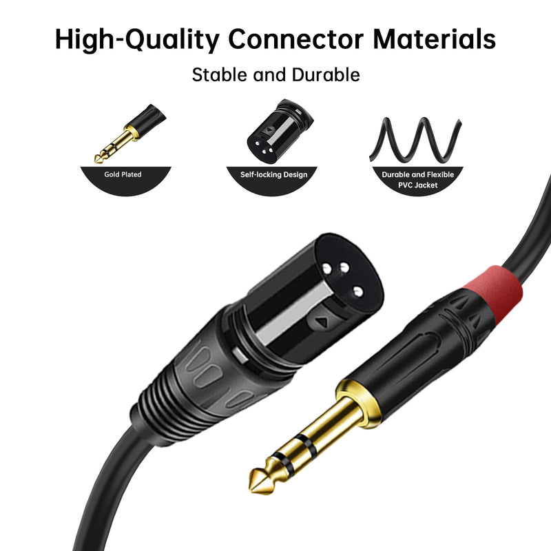 (2PACK/6.6FT) XLR to 1/4 TRS Stereo Adapter,XLR Male to 1/4 Inch (6.35mm) Stereo Balanced Microphone Stereo Audio Converter AdapterCable 6.6ft