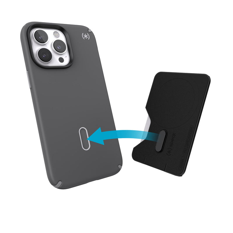 Speck iPhone Wallet MagSafe Accessory - Removable ClickLock No-Slip Interlock - Holds 1-3 Cards - Soft Touch Finish, Scratch Resistant Card Holder Built for MagSafe - Black ClickLock Wallet - Black