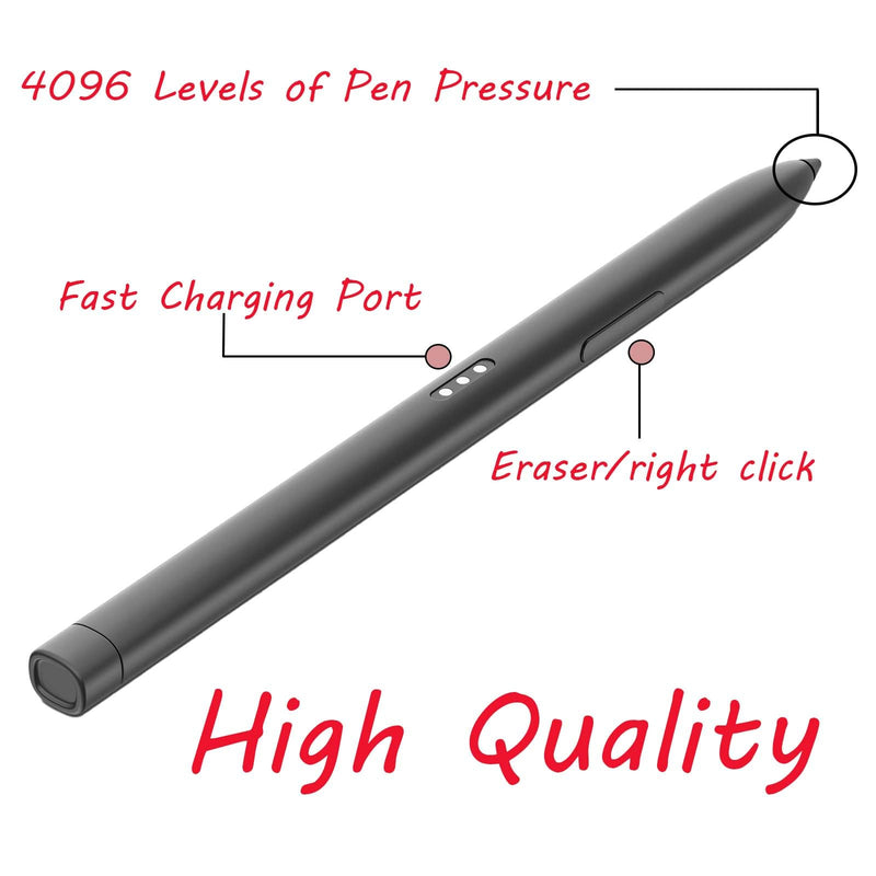 Slim Rechargeable Pen for HP Slim Rechargeable Pen(630W7AA)Compatible with HP Pro x360 Fortis 11 inch G9 Notebook PC, G10 Notebook PC and Pro x360 435 13.3 inch G9 Notebook PC,AES 1.0 Protocol(Black)