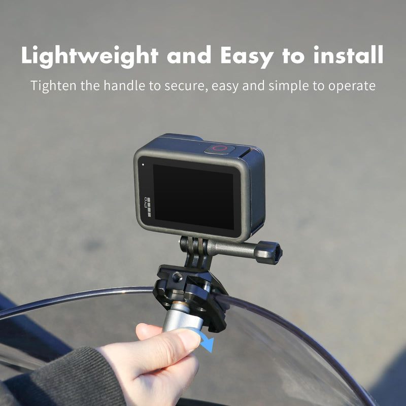 [AUSTRALIA] - SEASKY M01 Motorcycle Motorbike Windscreen Clamp Mount Accessories for Gopro Hero 13 12 11 10 9 8 7 DJI Action 6 5 4 3 for insta360 X5 X4 X3 X2 X RS Sports Action Camera Aluminum Alloy 
