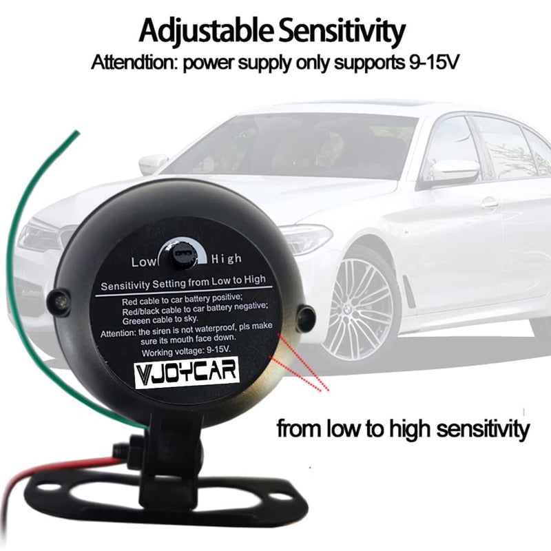 DIYV1 1-Way Wireless Car Alarm Vehicle Security System Anti-Theft Burglar Vibration Sensor Horn Siren Universal 12V Auto Anti-Theft Protection System Simple DIY Install Manual Control*2