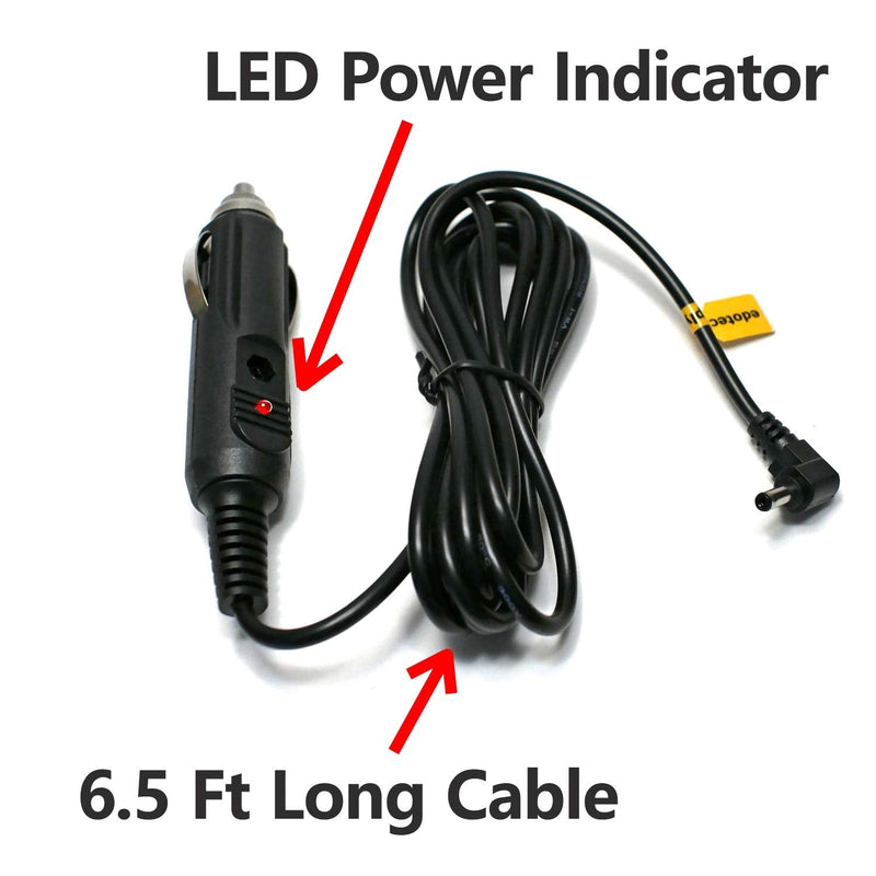Car Adapter Cable Power Cord for Cobra Rad480i 250 350 450 500g 950 Xrs9955 Spx6655 Spx955 Spx5500 Esd9275 Esd9110 Esd7570 Rad450 Xrs9845 Xrs9880 Radar Laser Detector (6.5 ft Long)