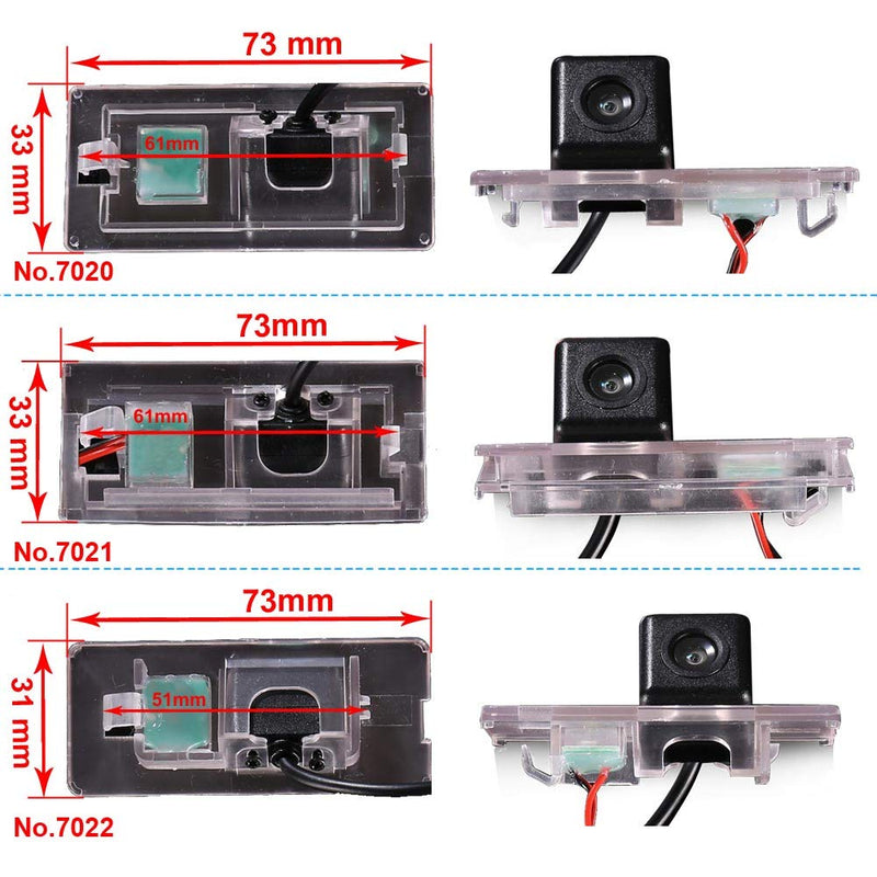 Waterproof Car Rear View Backup License Plate Light Camera Night Vision for BMW Mini Cooper Kombilimousine R55 R56/Convertible Cabrio R52/Cabriolet R57/Coupe R58/Roadster R59 7022=73*31mm
