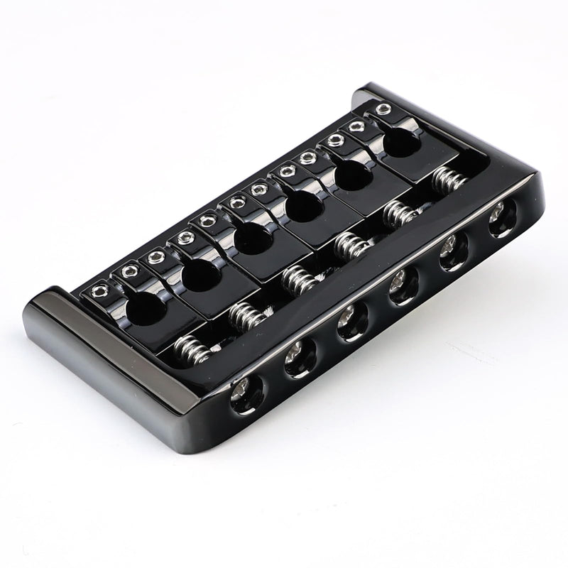 [AUSTRALIA] - Zinc Alloy 6 String Guitar Fixed Bridge 10.5mm（13/32") Electric Guitar Hardtail Bridge Compatible with Fender Strat Telecaster Style 6-String Electric Guitar Replacement Parts（Conductive Black） 