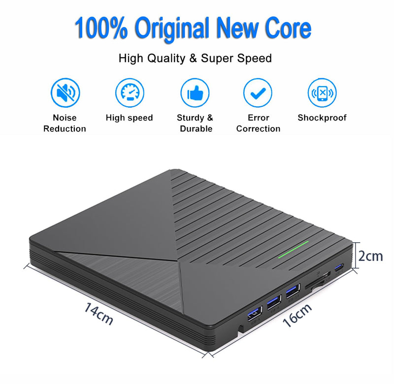External CD DVD Drive for Laptop Mac with 3 USB Ports and 2 TF/SD Card Slots,USB 3.0 & USB-C CD DVD Optical Disc Reader Burner Player for MacBook Pro Air iMac Laptop PC Windows 11/10/8/7 Linux Mac OS