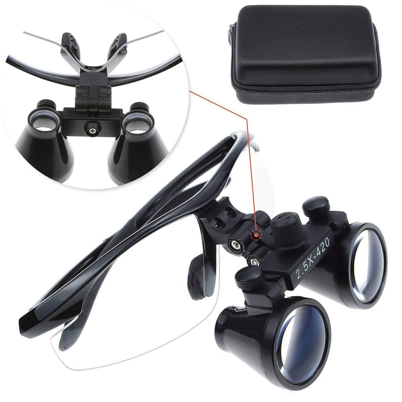 ORILAO 2.5x420mm Anti Fog Magnifier Portable Magnifying Glass Surgical Magnifier Magnifying Glass Black