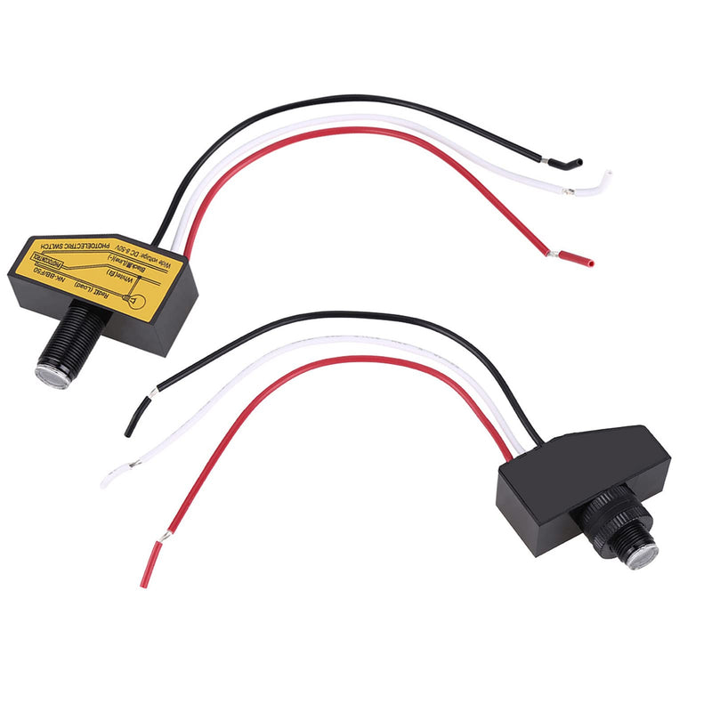 12 V Light Sensor, Twilight Switch 12 V, 12 V, 24 V, 36 V, 48 V Photocell Switch, Mini Light Switch Sensor, Dusk Control Until Dawn, Automatic On and Off, 8 V to 50 V