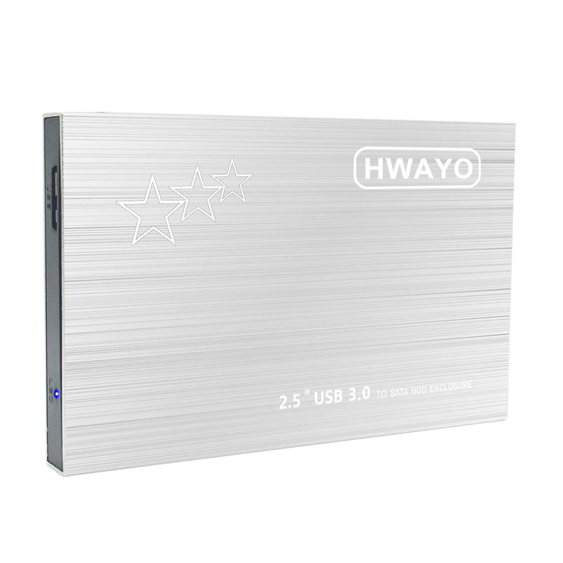 HWAYO 1TB External Hard Drive Portable 2.5'' Ultra Slim HDD Storage USB 3.0 for PC, Laptop, Mac, Chromebook, Xbox One (Silver) Silver