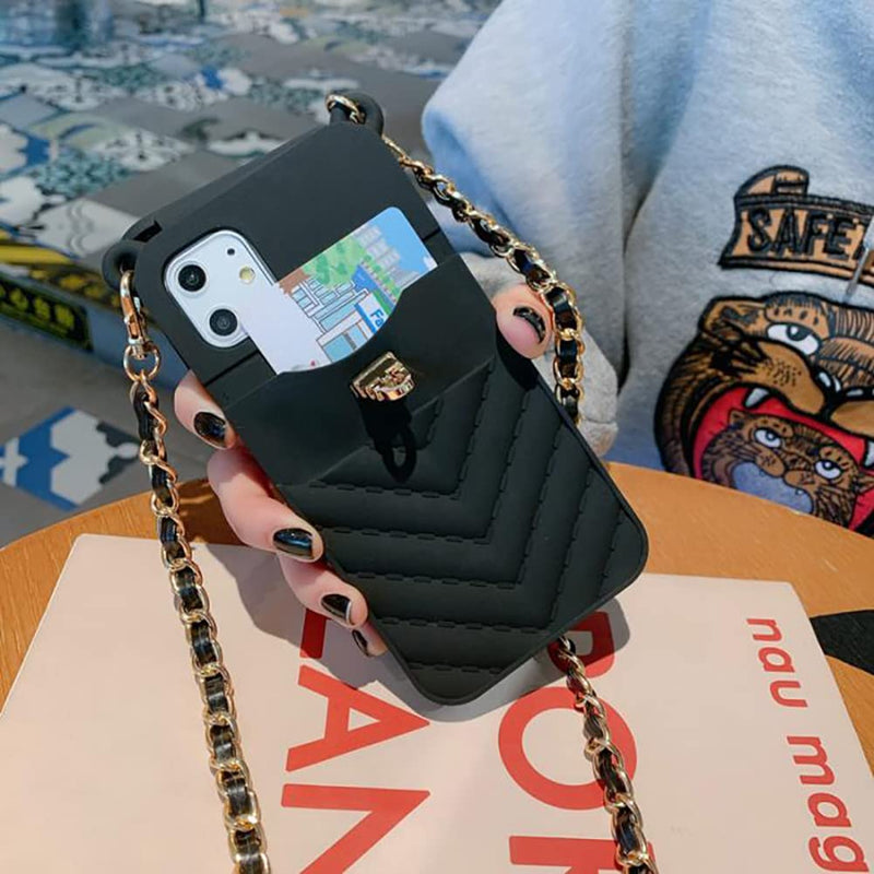 Yatchen for iPhone 14 Pro Max Wallet Case ,Crossbody Phone Case with Lanyard Strap Cute Purse Case Flip Credit Card Holder Soft Silicone Girls Lady Handbag Case for iPhone 14 Pro Max Black B Black