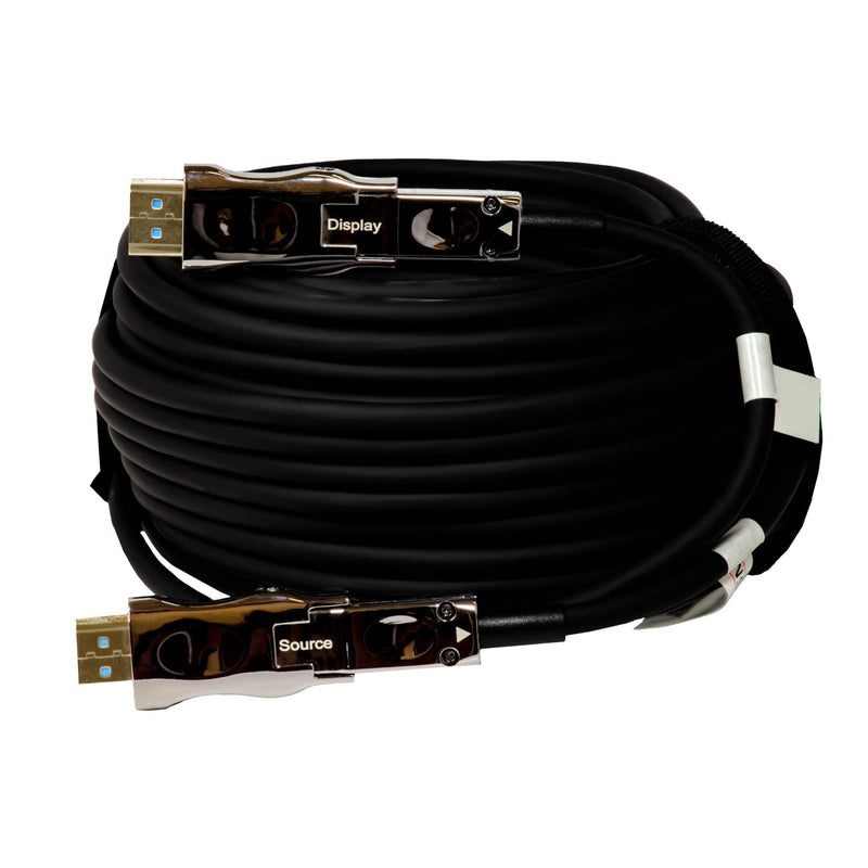 J-Tech Digital HDMI 2.0 Active Fiber Optic Cable 18Gbps 49.2 Feet with Micro-HDMI Adapter | 4K 60Hz 4:4:4 HDR10 HDCP 2.2 Unidirectional [JTECH-FCAB154KEX]