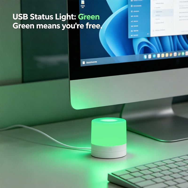USB Status Busylight – Compatible with Microsoft Teams, Zoom, and Cisco Jabber/Webex – Auto-Syncs (Free Software Required) or Tap to Manually Change Color – Real-Time Availability for Office
