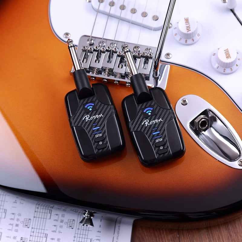 [AUSTRALIA] - Rosen DC-81 Guitar Wireless System 2.4GHz Rechargeable Guitar Wireless Transmitter and Receiver for Electric Guitar Bass Violin Keyboard 