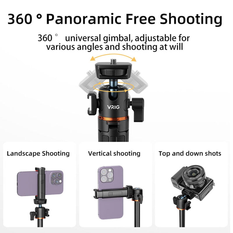 LICHIFIT Extendable Tripod Selfie Stick for DJI Osmo Pocket 3 Pocket Camera Length Adjustable Extension Rod with Rotatable Gimbal for Insta360 ONE X3 /X2 Action Camera Bracket Mount Holder