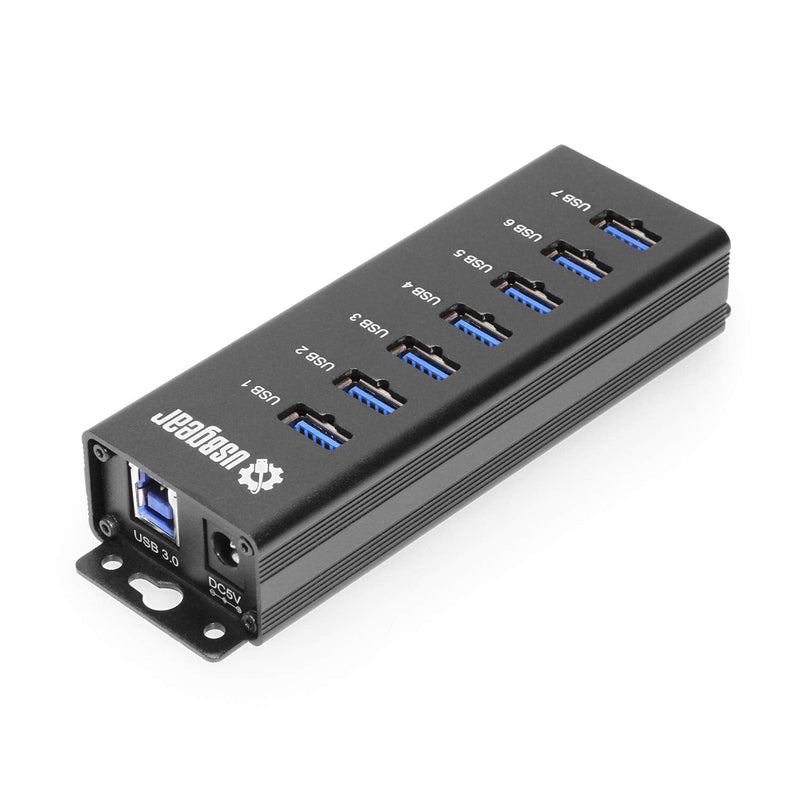 USBGear 7-Port USB 3.2 Gen 1 Charging and SuperSpeed Mountable Data Hub