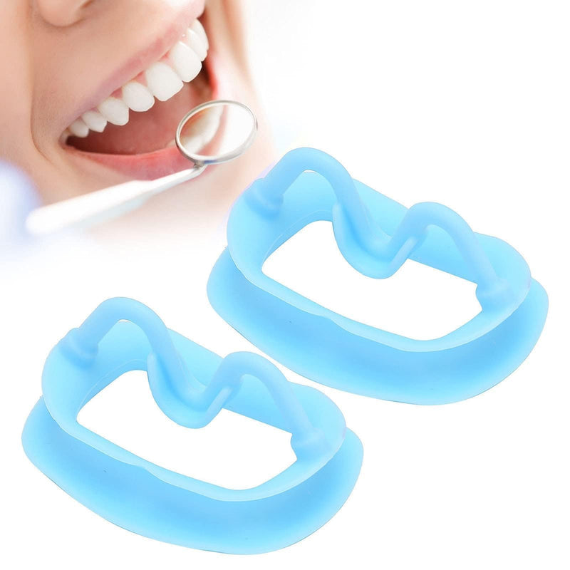 [AUSTRALIA] - 2 Pieces Dental Mouth Openers Reusable Autoclavable Silicone Teeth Whitening Cheek Holder Lip Holder for Dentist Mouth Inspection Mouth Guard Challenge Game (Blue) blue 