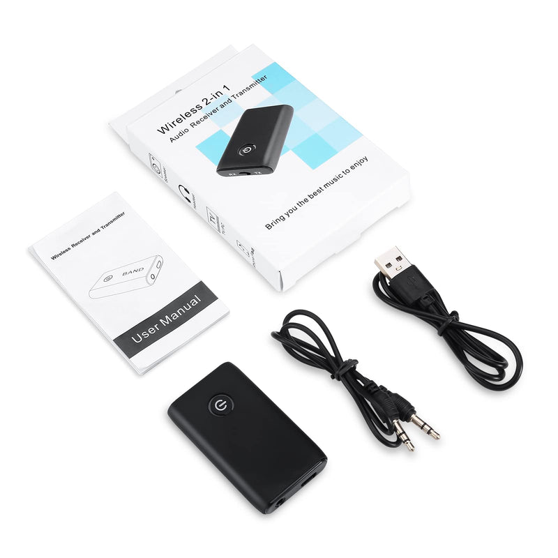 [AUSTRALIA] - Aux Bluetooth Adapter for Car, Bluetooth 5.0 Transmitter Receiver, Portable Wireless Bluetooth Adapter, 2-in-1 Bluetooth Aux Adapter, Audio Receiver for Laptop, Radio, Headphones, Speakers, TV Black 