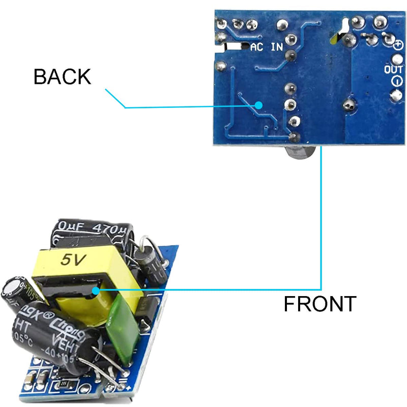 Youmile 5pcs AC-DC 5V 700mA 3.5W Buck Module Power Supply Buck Converter Step Down Module with Red and Black Cable 5V700mA (3.5W) old