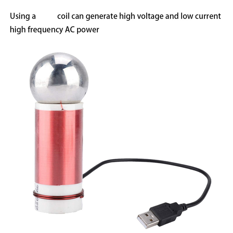 Tesla Coil, 5V 1W Super Mini Self Excitation Coil for Wireless Transmission Experiments Test DIY Electronic Practice Replacement Kit for High Frequency AC Electronic Educational Toy
