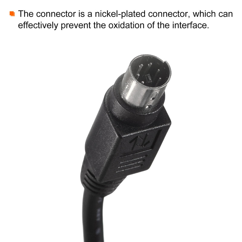 MECCANIXITY PS/2 Mouse and Keyboard Extension Cable 6 Pin 1.64 Feet Male to Male for PC Black
