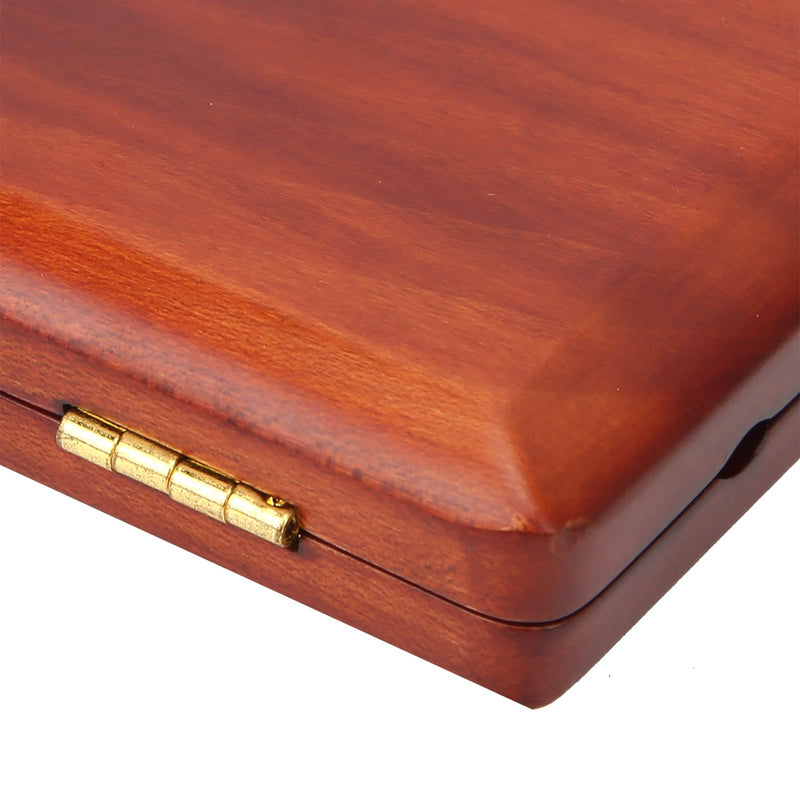 Multi-Instrument Case Saxophone Clarinet Case for 5-Reeds Solid Wood Holding Storing Box with Hygrometer and a Magnet Switch Design(Amber Color) Amber Color