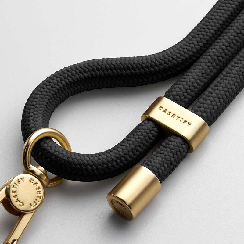 CASETiFY Rope Phone Strap with Card - Black (Gold)