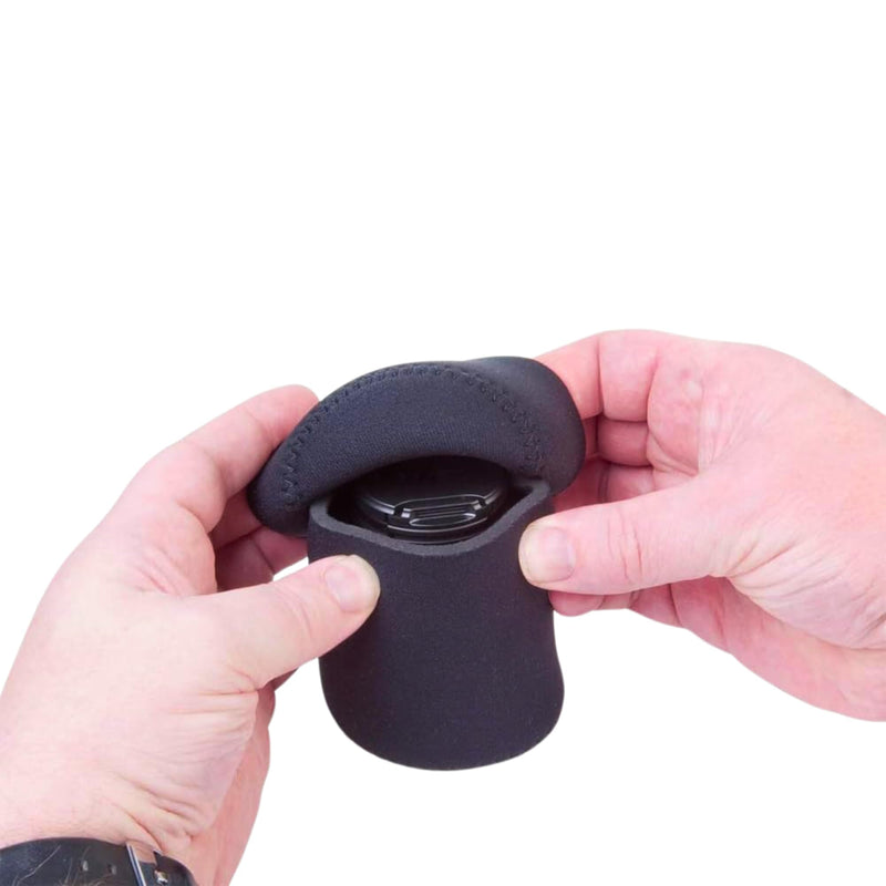 [AUSTRALIA] - OP/TECH USA Fold-Over Neoprene Lens Pouch – Camera Lens Case for safe Lens Cover storage, Great for Photography & outdoor shoot, Keeps your Lens secure with No-Lose Lid-253 (Black) - Made in USA 253 