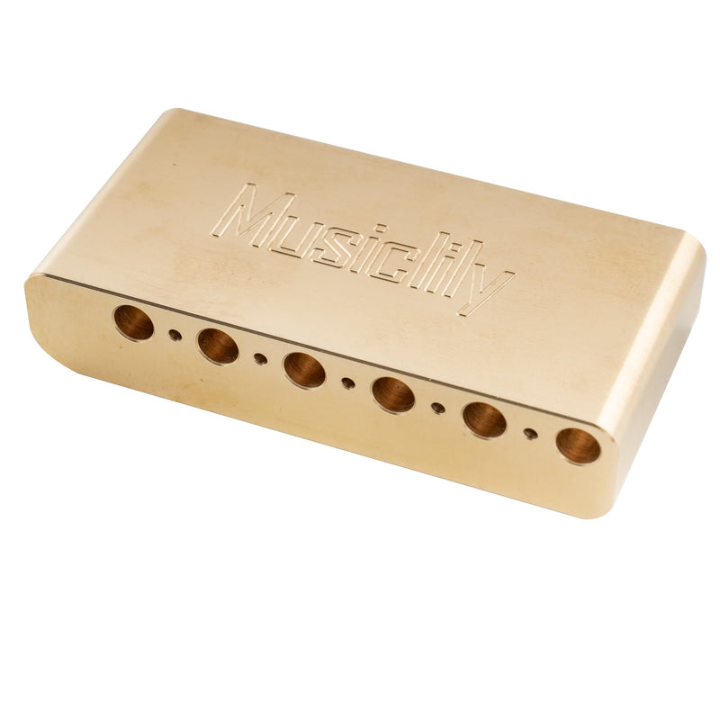 Musiclily Ultra 52.5mm (2-1/16 inch) Full Solid Brass 36mm Short Tremolo Block for China made Squier New after 2021 Affinity 2-point Electric Guitar Bridge Solid Brass 36mm V2