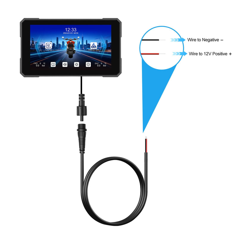 CAMECHO 5 Inch Motorcycle CarPlay GPS Navigation System with Wireless CarPlay Android Auto, IP67 Waterproof Touch Screen Car Play Moto with Bluetooth, Siri, Google Assistant, Bracket 5-Inch