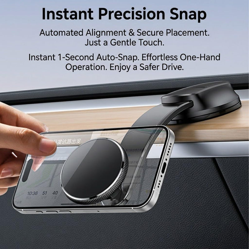 Car Magnetic Phone Holder for Car, Dash Mount with 360° Adjustable Arm, Strong Suction Cup, Universal Cell Phone Cradle for Car