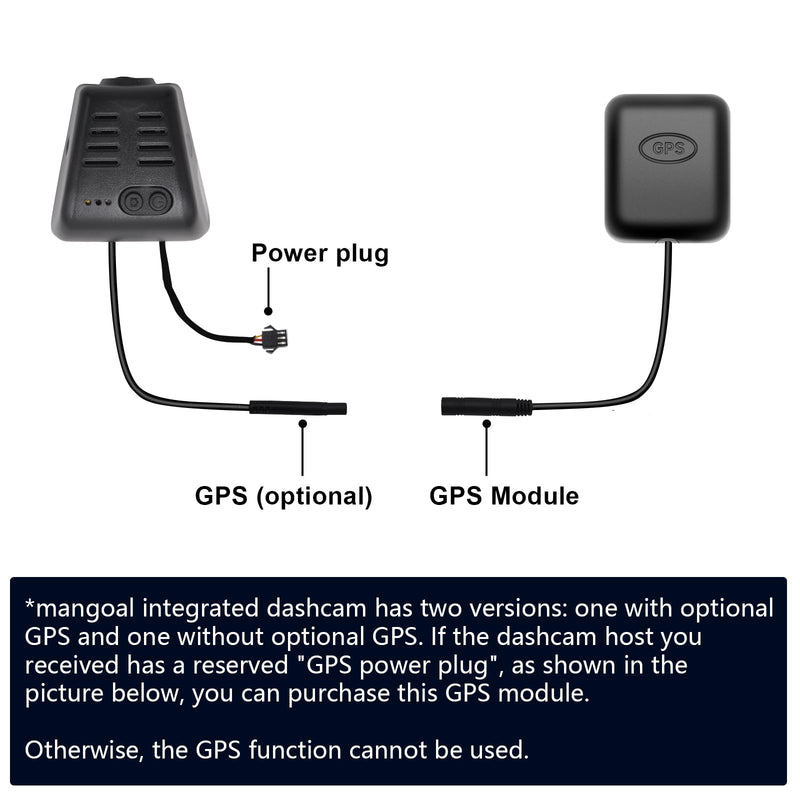 GPS for mangoal Dash cam, Long Battery, Directly Plug in mangoal Dash cam