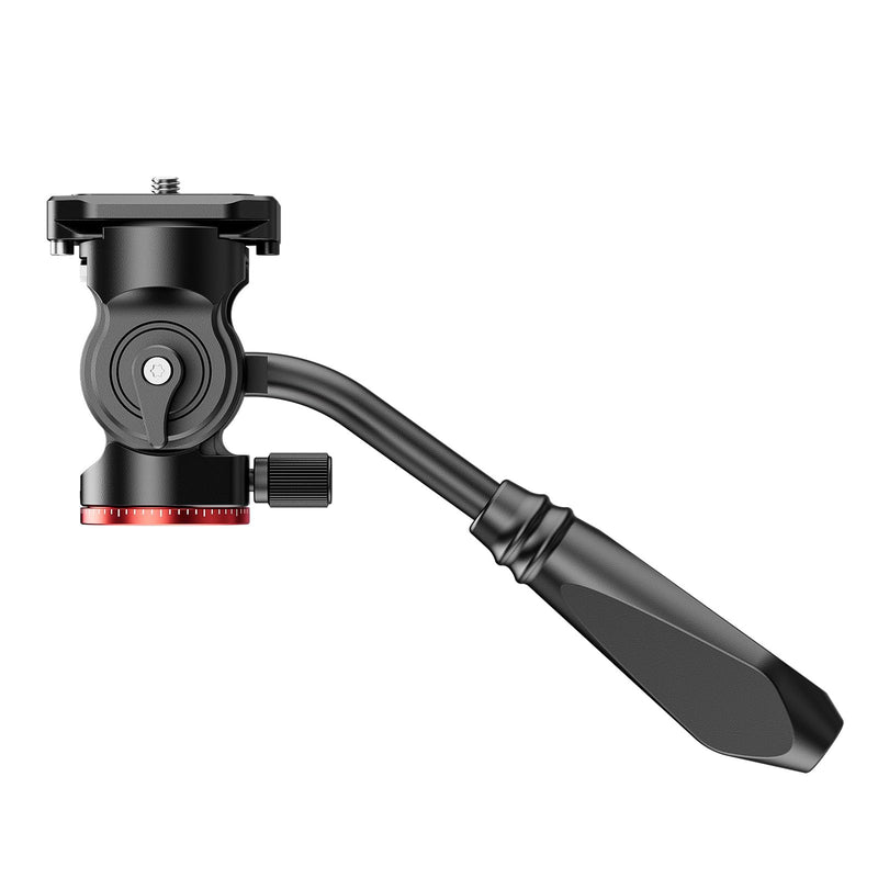 NEEWER Tripod Fluid Head Pan Tilt Head with Quick Release Plate and Handle, Metal Camera Tripod Head Compatible with Arca Swiss for Compact Video Cameras DSLR Cameras, Load up to 6.6lb/3kg, GM24 Red