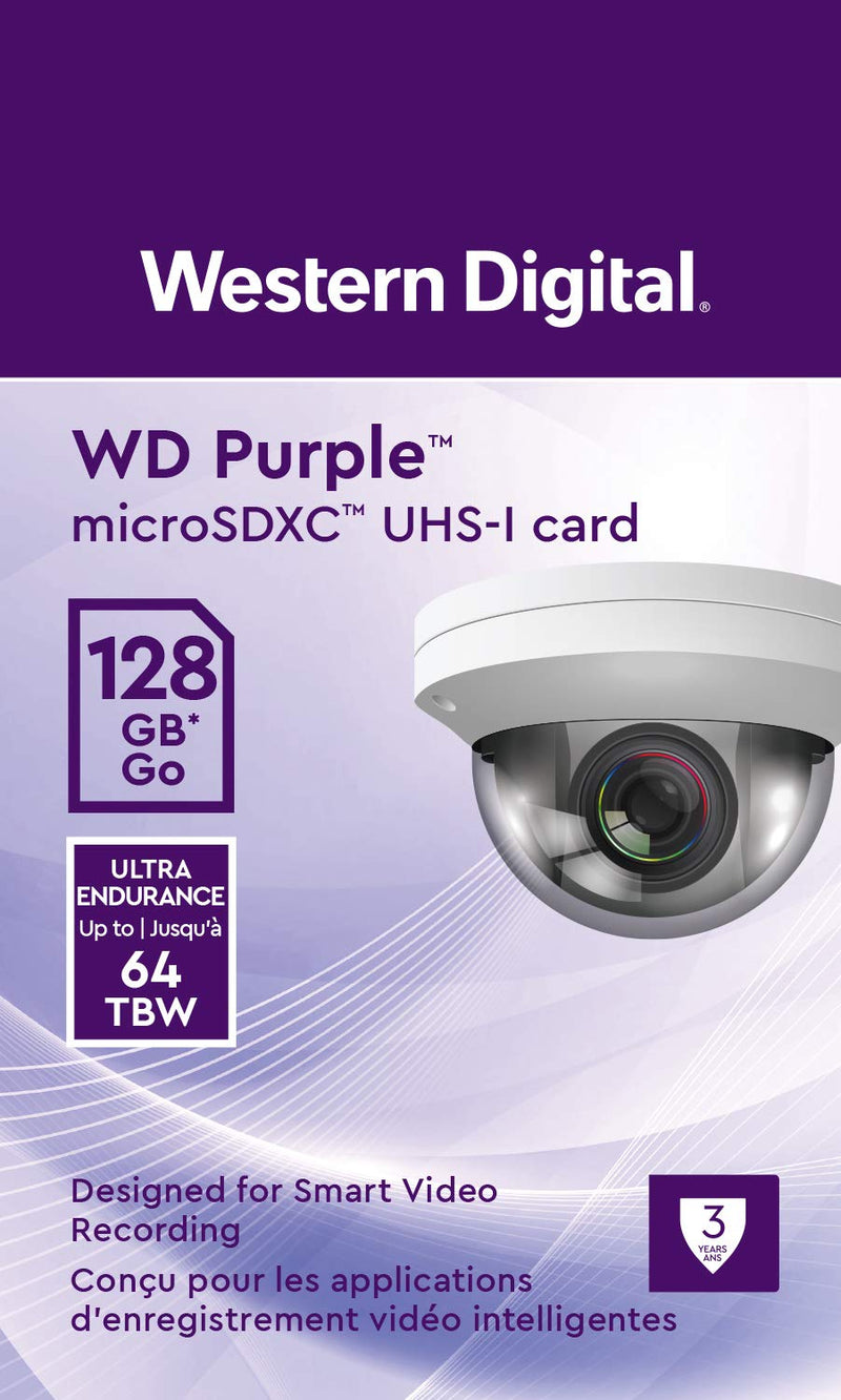 Western Digital SC QD101 Micro SD Card 128GB WD Purple Surveillance Camera WDD0128G1P0C