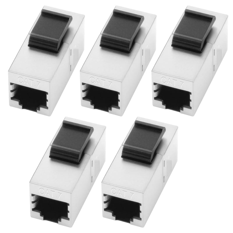 Pack of 5 10Gbps Cat7 Keystone RJ45 Module, 600 MHz Shielded Coupling Ethernet Coupling Connector, Socket Network Tool-free Connection Coupler for Patch Panel Network Socket