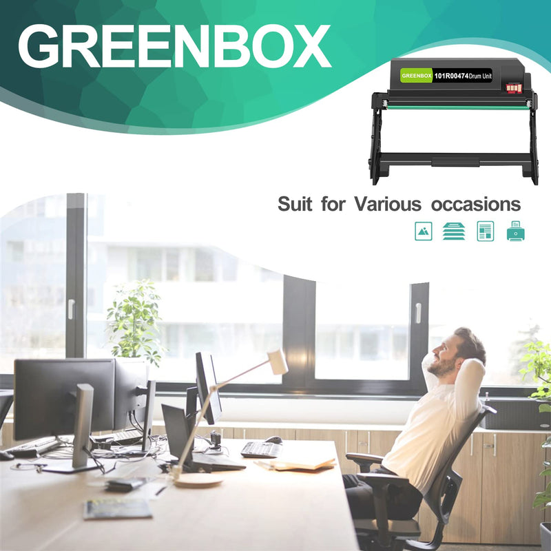 GREENBOX (NO Toner) Compatible 101R00474 Drum Unit Replacement for Xerox 101R00474 Drum for Phaser 3260 3260DI 3260DNI 3260DN, WorkCentre 3215 3215NI 3225 3225DNI 3225DN (Drum, 1 Pack)