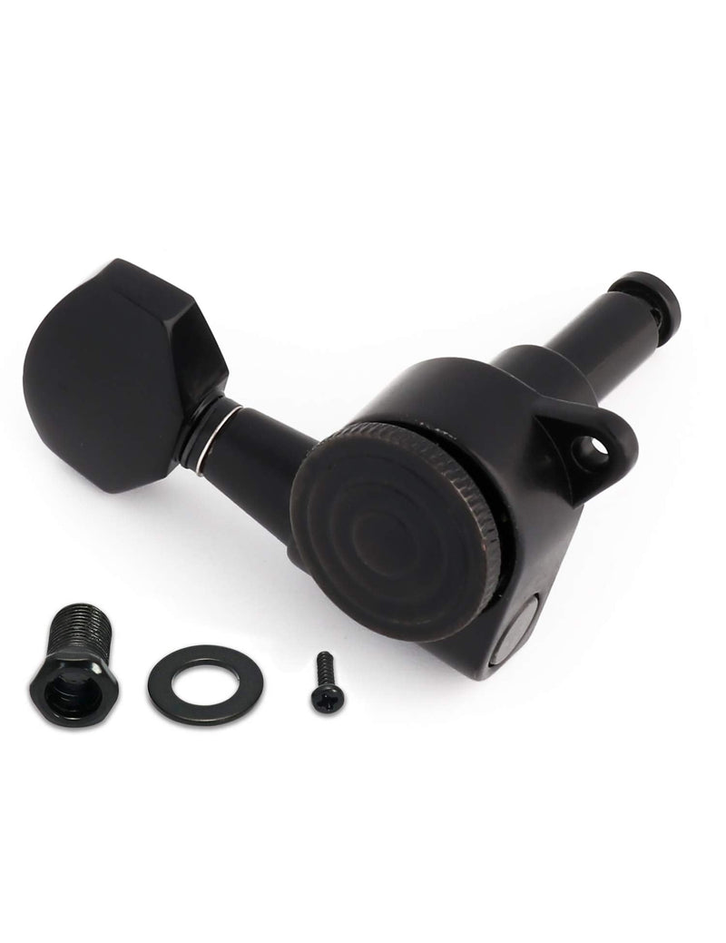 [AUSTRALIA] - Metallor Locking Guitar String Tuning Pegs 18:1 Gear Ratio Guitar Machines Heads Tuners Tuning Keys 3L 3R for ST TL LP SG Style Electric Guitar or Folk Acoustic Guitar Parts Replacement Black. 