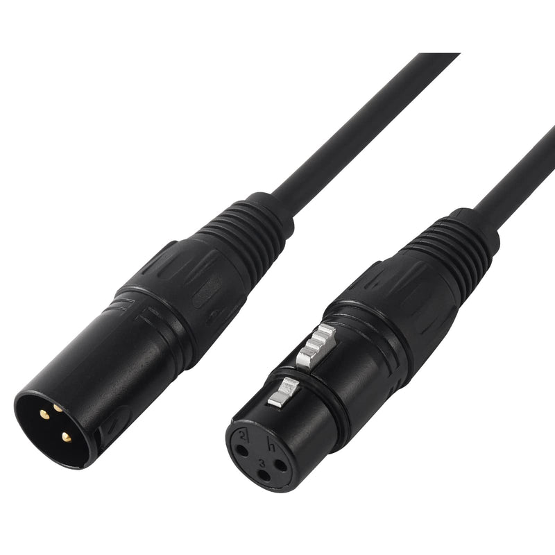 MFL. 50 ft Flexible DMX Cable 22AWG 3 Pin Signal (XLR Compatible) Male to Female Wire for Stage Lighting DJ Lights, 110 Ohms Impedance, Black, Pack of 1