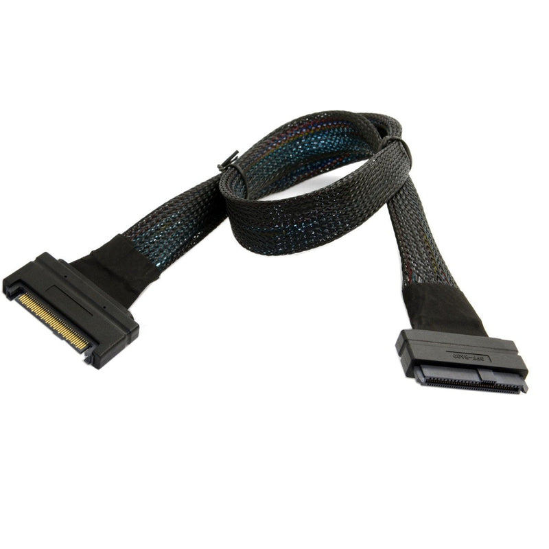 JSER U.2 U2 SFF-8639 NVME PCIe SSD Cable Male to Female Extension 50cm 68pin